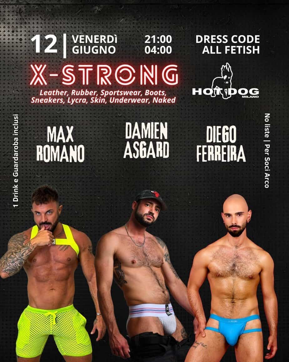 Evento Hot Dog Club Milano con DJ e performance, 12 giugno, dress code all fetish.