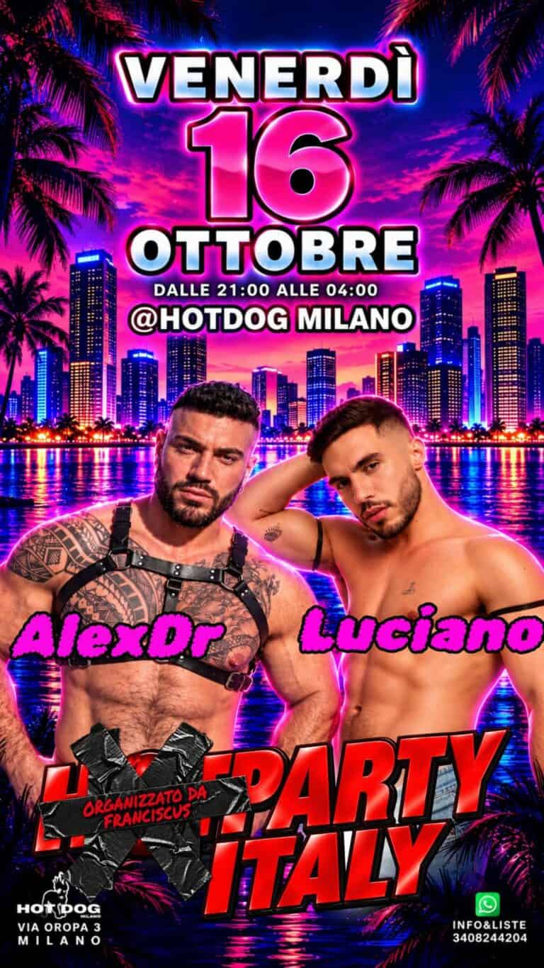 Evento Hot Dog Club Milano con AlexDr e Luciano il 16 ottobre.